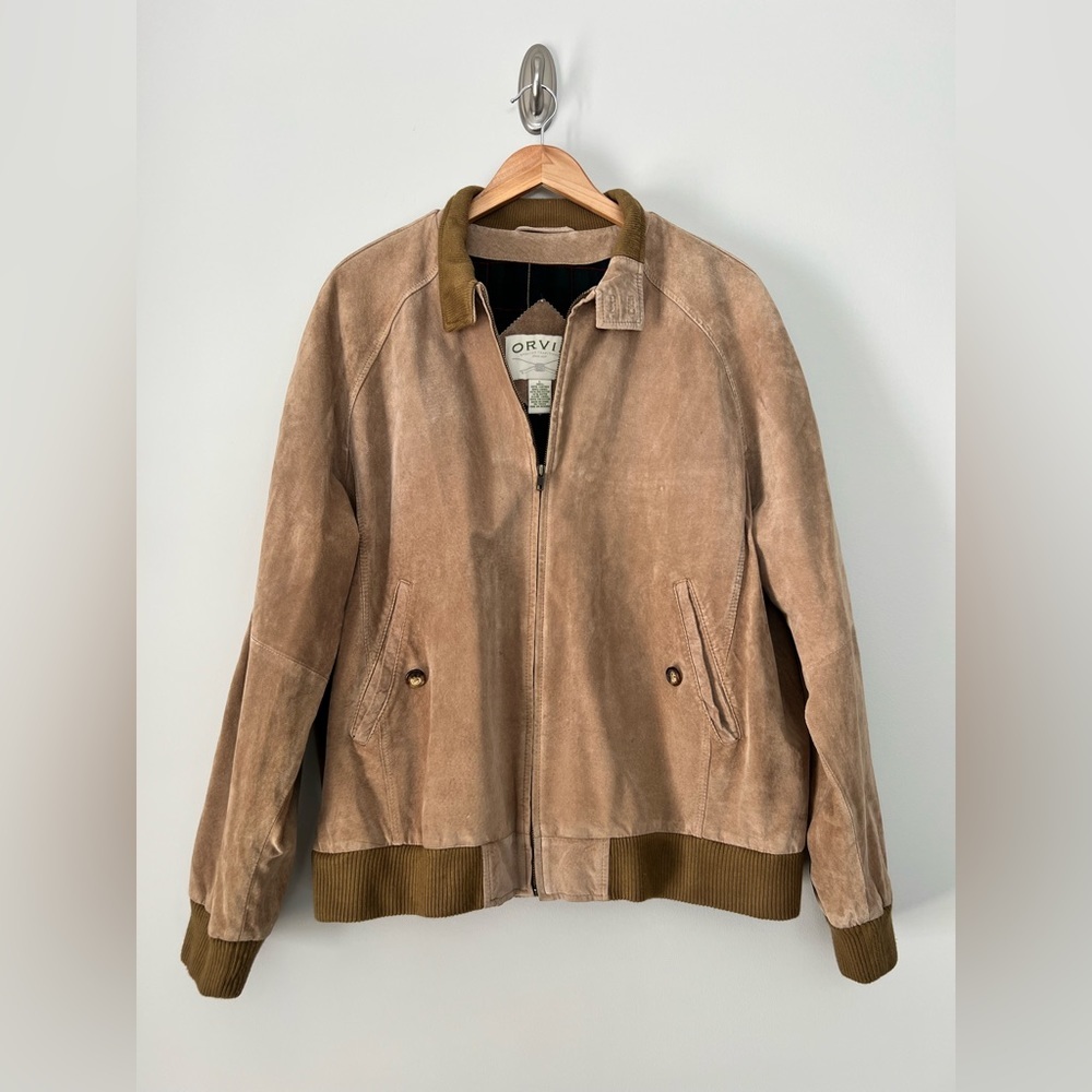 Orvis Mens Suede Bomber Jacket